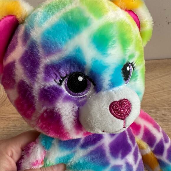 Build a Bear Rainbow Leopard Print Bear 16" Plush and clothing lot - Picture 12 of 16